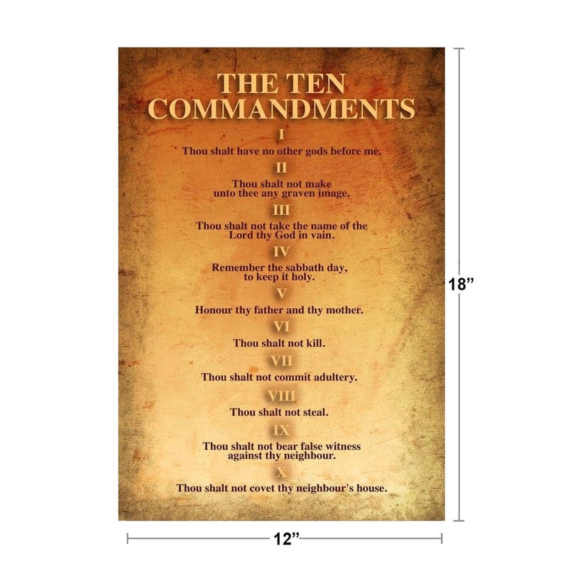 Poster Foundry The Ten Commandments Religion Religious Bible 10 Commandments Old Testament Rules Scripture Verse Decalogue Cool Wall Art Print Poster 12x18 - Image 3